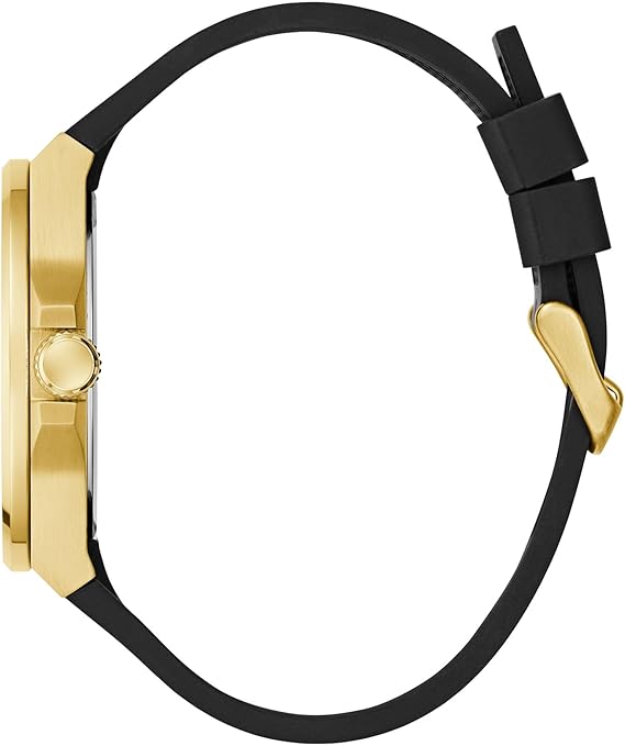 Mens Black Gold Tone Analog Watch