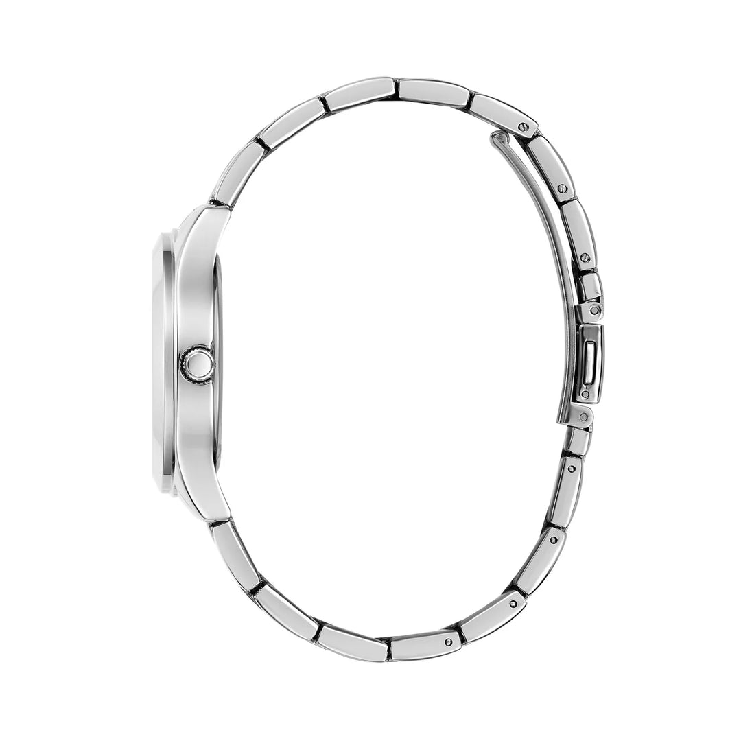 TRI PLAQUE LADIES SILVER TONE ANALOG WATCH