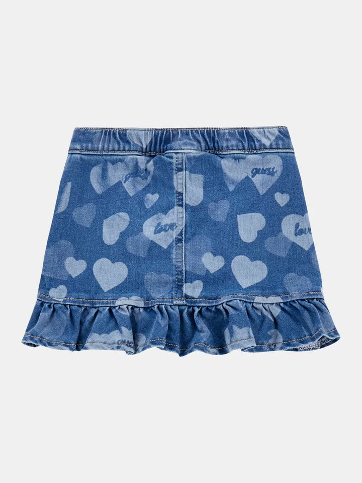 TODDLER GIRL - ALL OVER PRINTED DENIM SKIRT