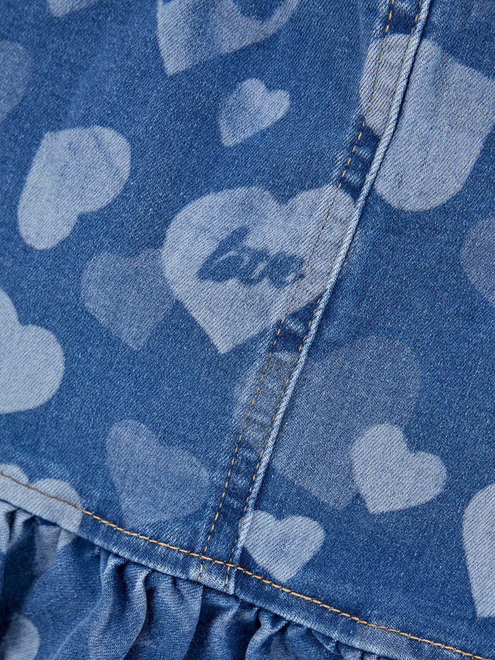 TODDLER GIRL - ALL OVER PRINTED DENIM SKIRT