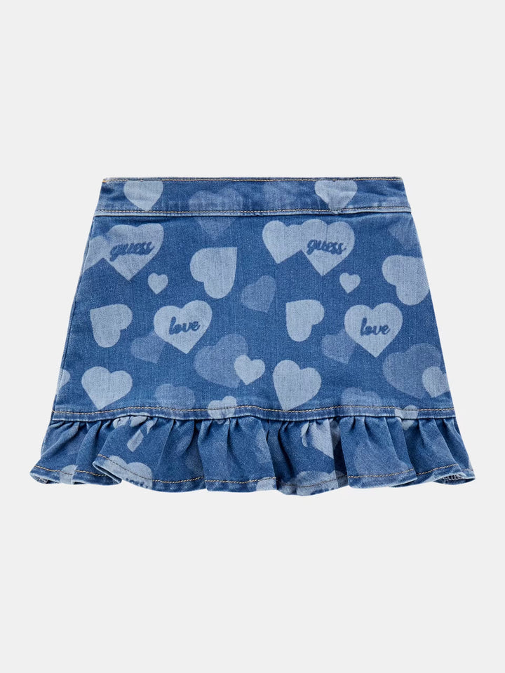 TODDLER GIRL - ALL OVER PRINTED DENIM SKIRT