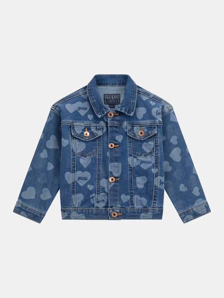 TODDLER GIRL - ALL OVER PRINTED DENIM JACKET
