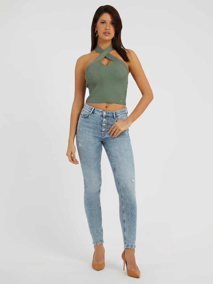 CLAIRE HALTER NECK SWEATER TOP