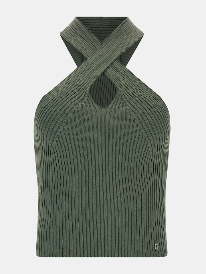 CLAIRE HALTER NECK SWEATER TOP