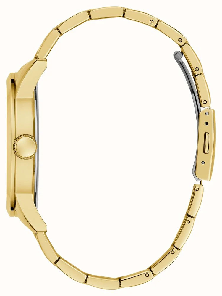 BADGE MENS GOLD TONE ANALOG WATCH