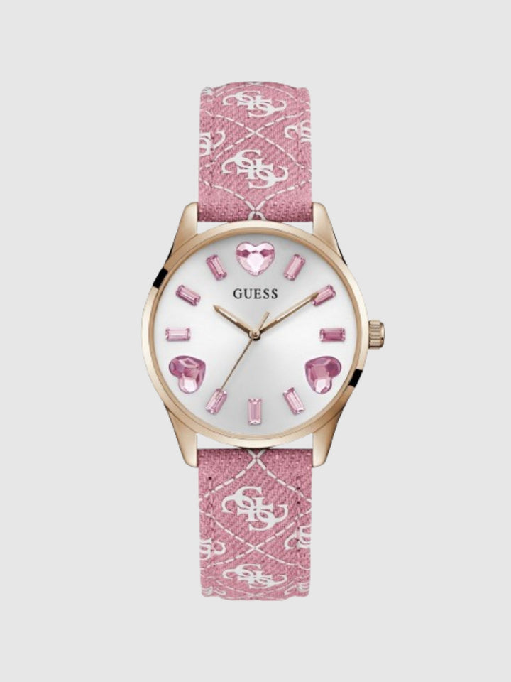CANDY HEARTS LADIES PINK ROSE GOLD TONE ANALOG WATCH