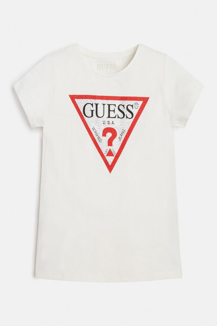 JUNIOR GIRL-Triangle logo t-shirt - Guess