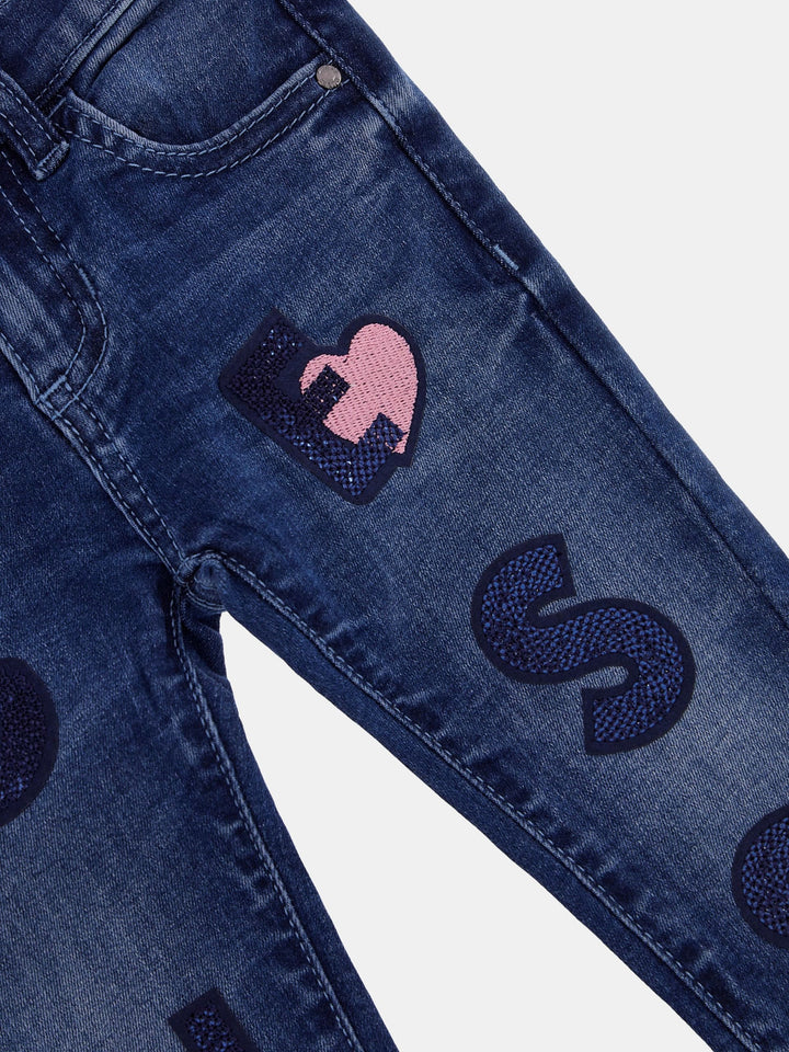 TODDLER GIRL - ALL OVER PATCH DENIM PANTS