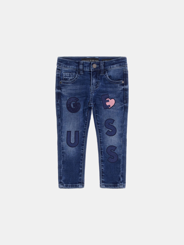 TODDLER GIRL - ALL OVER PATCH DENIM PANTS