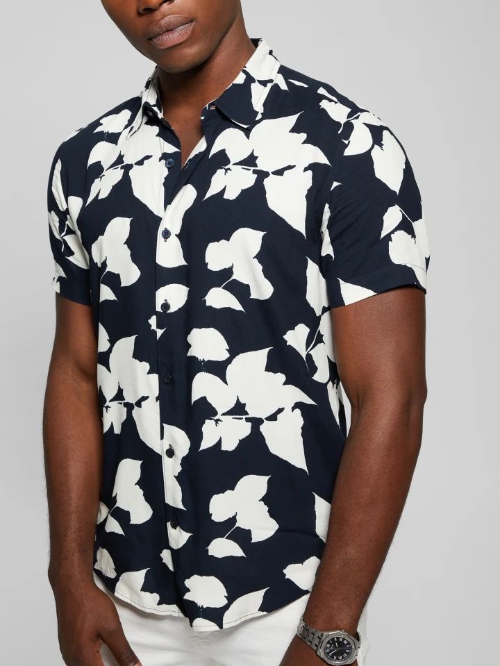 SS ECO RAYON SHDW FLORAL SHIRT