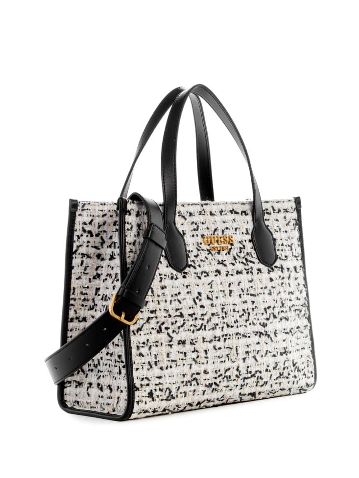 SILVANA TWEED 2 COMPARTMENT TOTE - Guess