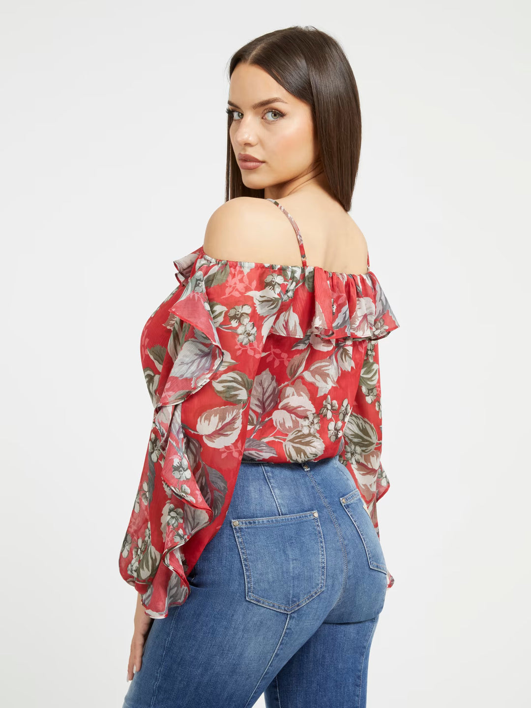 IGGY FLORAL RUFFLE TOP