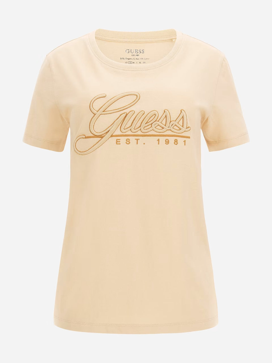 EMBROIDERED SCRIPT LOGO TEE - Guess