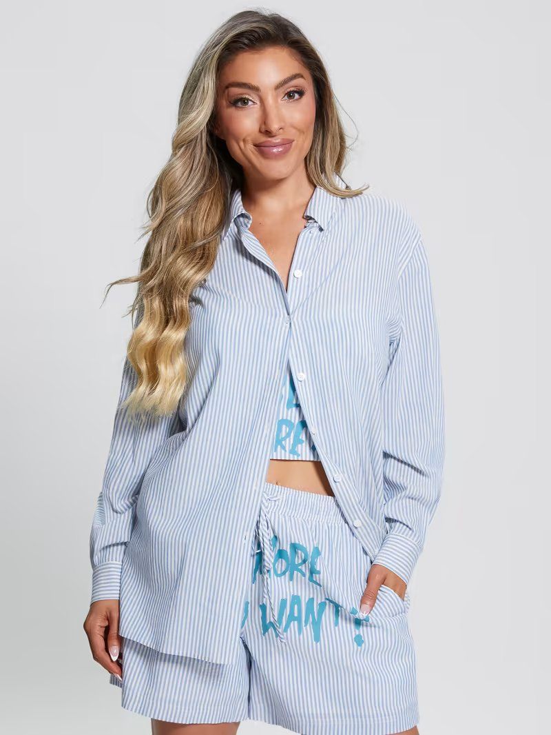 GUESS X BRANDALISED GRAFFITI BY BANKSY - OUT OF BED OVERSIZED SHIRT - Guess