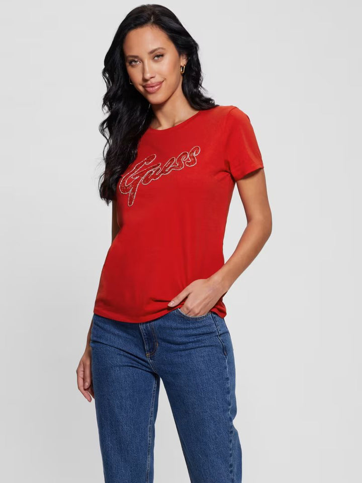 GUESS LACE FRONT LOGO EASY TEE