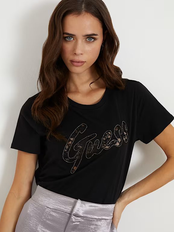GUESS LACE FRONT LOGO EASY TEE
